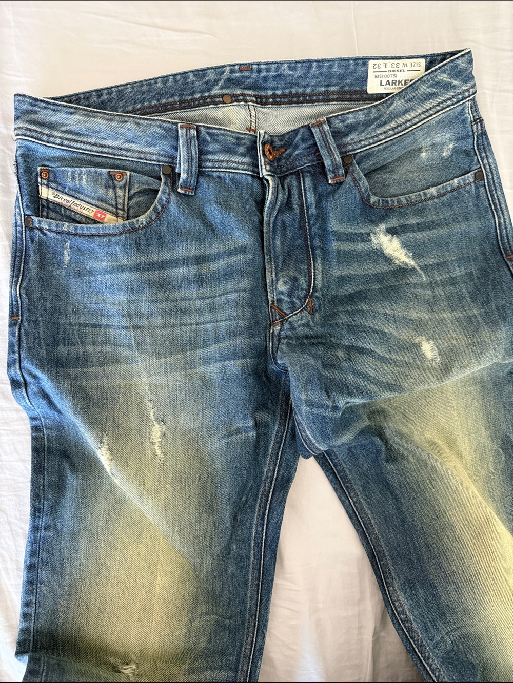 Blue Distressed Men’s Jeans